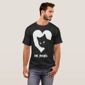 ニューピープルハート黒猫キャットパロディ Tシャツ (正面フル)