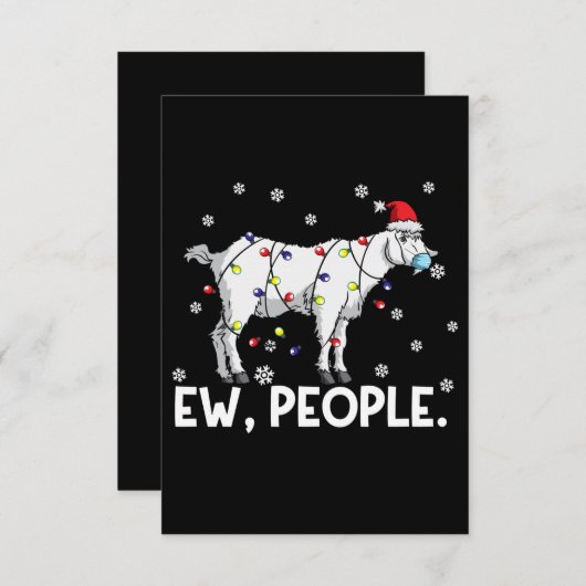 ニューピープルヤギのギフトサンタおもしろいヤギのクリスマスギフト 出欠カード (正面/裏面)