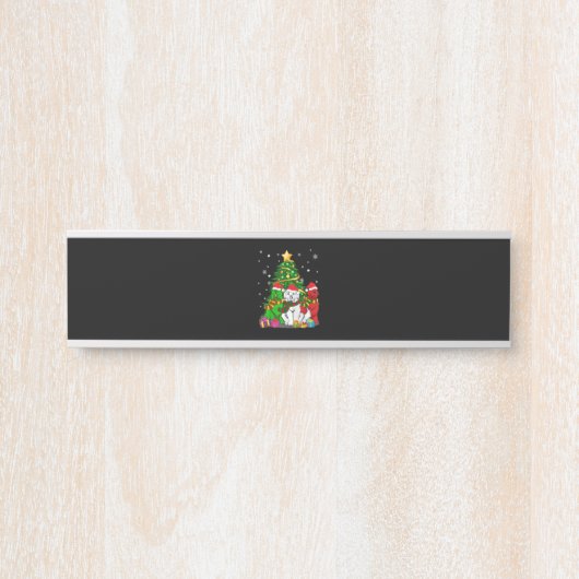 ニューフおもしろいィー |ニューファンドランドおもしろいドッグクリスマス サインプレート (正面)