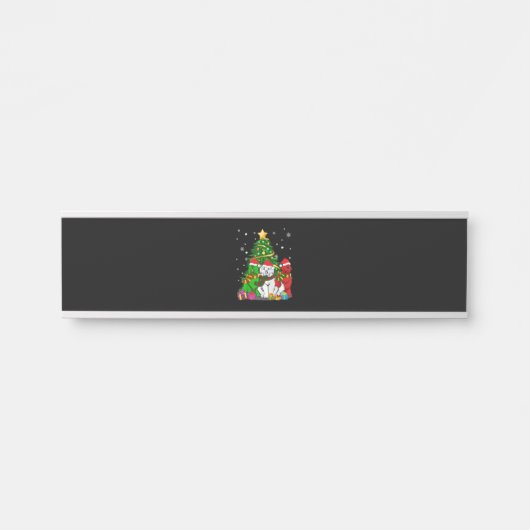 ニューフおもしろいィー |ニューファンドランドおもしろいドッグクリスマス サインプレート (正面)