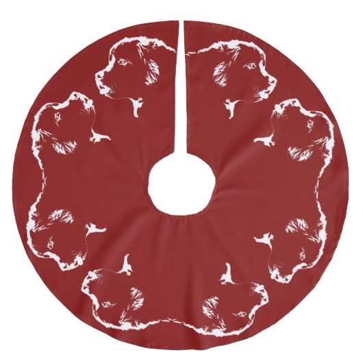 ニューファウンドランドのクリスマスツリーのスカート犬の木のスカート ブラッシュドポリエステルツリースカート (正面)