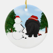 ニューファウンドランドのクリスマス セラミックオーナメント (裏面)