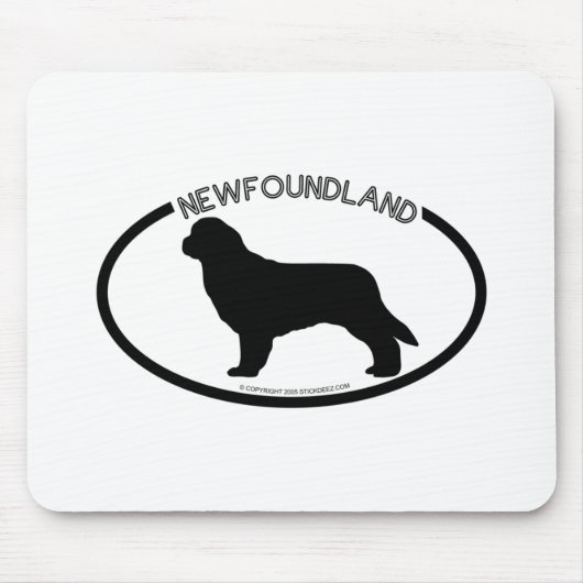 ニューファウンドランドのシルエットの黒のマウスパッド マウスパッド (正面)
