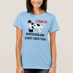 ニューファウンドランドのバケツの水泳チームワイシャツ(landseer) tシャツ