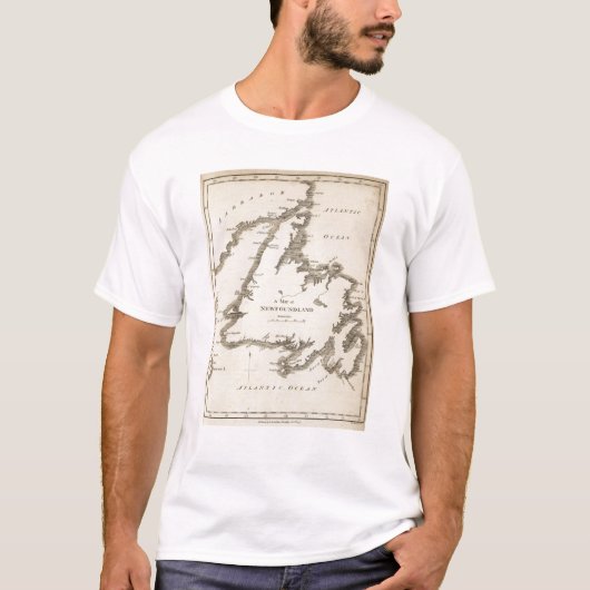 ニューファウンドランドの地図 Tシャツ (正面)