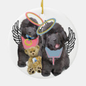 ニューファウンドランドの天使のベビー セラミックオーナメント (裏面)