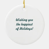 ニューファウンドランドの子犬のクリスマスのオーナメント セラミックオーナメント (裏面)