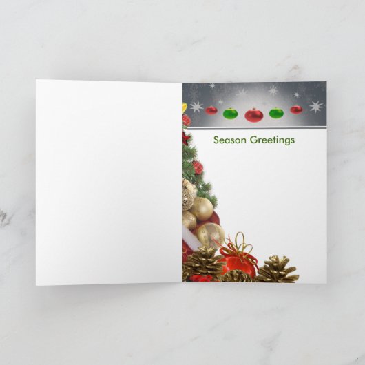 ニューファウンドランドの子犬の季節の挨拶状 シーズンカード (内部)