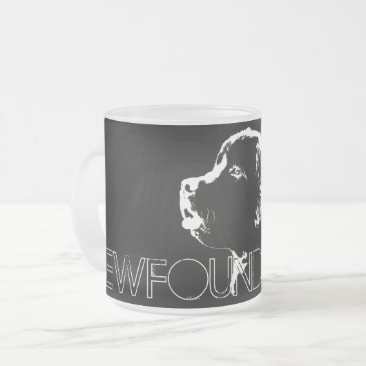 ニューファウンドランドドッグビールマグニュカッコいいーファンドランドグラス フロストグラスマグカップ (正面左)