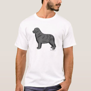 ニューファウンドランド灰色の犬 Tシャツ