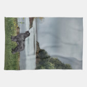 ニューファウンドランド犬のリバー・バレーの台所タオル キッチンタオル (横)