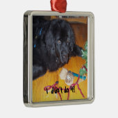 ニューファウンドランド犬の木のornamnet メタルオーナメント (右)