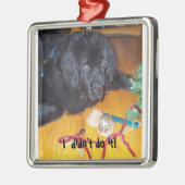 ニューファウンドランド犬の木のornamnet メタルオーナメント (左)