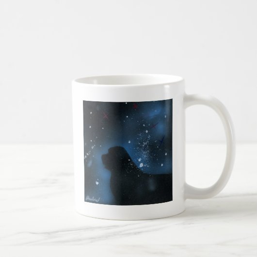 ニューファウンドランド犬の絵画 コーヒーマグカップ (右)