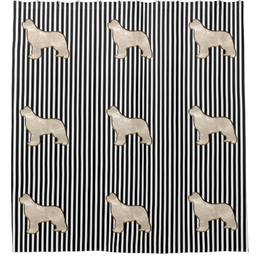 ニューファウンドランド犬の金ゴールドの数々のなシャワー・カーテン シャワーカーテン (正面)