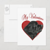 ニューファウンドランド私のバレンタイン シーズンポストカード (正面/裏面)