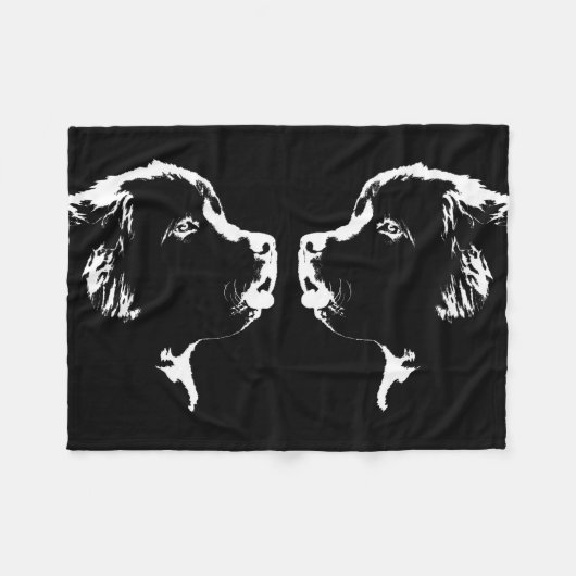 ニューファウンドランド総括的なニューファウンドランドの子犬毛布 フリースブランケット (正面(横))