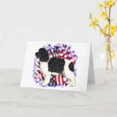 ニューファウンドランド(landseer)の愛国者 カード (黄色い花)