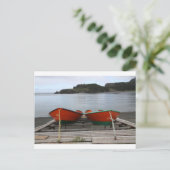 ニューファンドランドかわいらしボート ポストカード (スタンド正面)