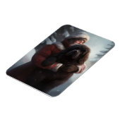 ニューファンドランドとサンタクロースフェスティバルクリスマス マグネット (左側)