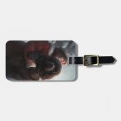 ニューファンドランドとサンタクロースフェスティバルクリスマス ラゲッジタグ (正面横)