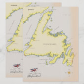 ニューファンドランドのイラスト地図 (正面/裏面)
