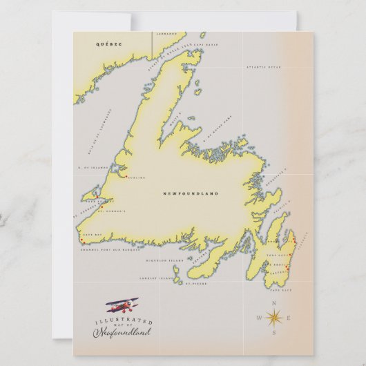 ニューファンドランドのイラスト地図 (裏面)