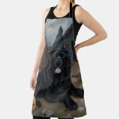 ニューファンドランドのカボチャのハロウィーン怖い エプロン (インサイチュ)