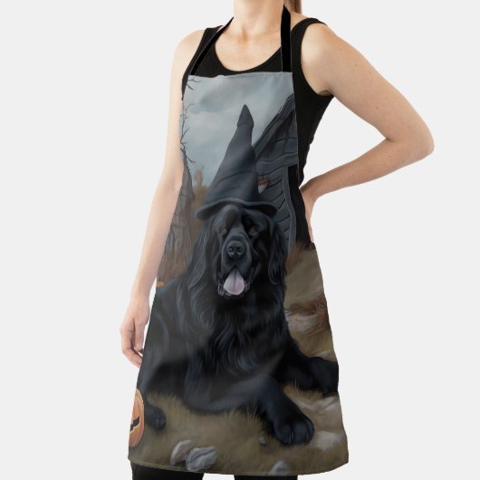 ニューファンドランドのカボチャのハロウィーン怖い エプロン (インサイチュ)