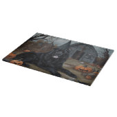 ニューファンドランドのカボチャのハロウィーン怖い カッティングボード (角)