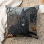ニューファンドランドのカボチャのハロウィーン怖い クッション (ブランケット)