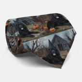 ニューファンドランドのカボチャのハロウィーン怖い ネクタイ (ロール)