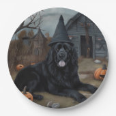 ニューファンドランドのカボチャのハロウィーン怖い ペーパープレート (正面)