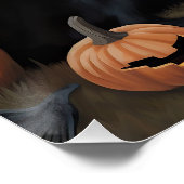 ニューファンドランドのカボチャのハロウィーン怖い ポスター (コーナー)