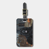 ニューファンドランドのカボチャのハロウィーン怖い ラゲッジタグ (正面縦)