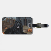 ニューファンドランドのカボチャのハロウィーン怖い ラゲッジタグ (裏面横)