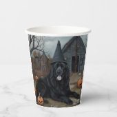 ニューファンドランドのカボチャのハロウィーン怖い 紙コップ (正面)