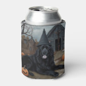 ニューファンドランドのカボチャのハロウィーン怖い 缶クーラー (缶正面)