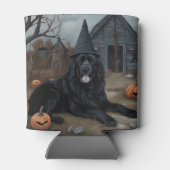 ニューファンドランドのカボチャのハロウィーン怖い 缶クーラー (裏面)
