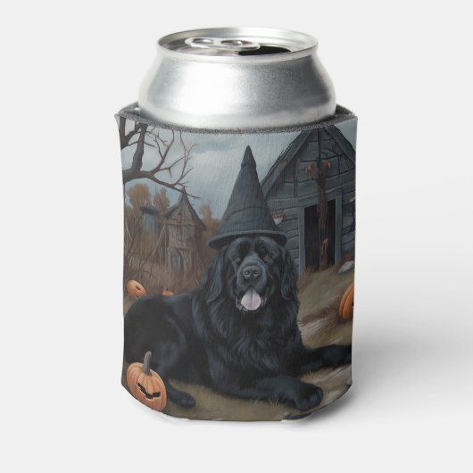 ニューファンドランドのカボチャのハロウィーン怖い 缶クーラー (缶裏面)