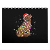 ニューファンドランドのクリスマスライトギフト |おもしろい犬愛好者 カレンダー (カバー)