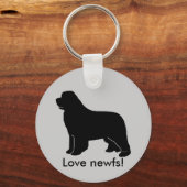 ニューファンドランドのシルエット キーホルダー (正面)