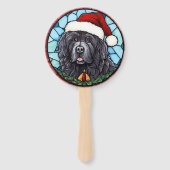 ニューファンドランドのステンドグラス・クリスマス ハンドファン (正面)