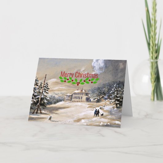 ニューファンドランドのトリニティベイ、クリスマスの挨拶 カード (正面)