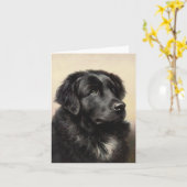 ニューファンドランドのノートカード カード (黄色い花)