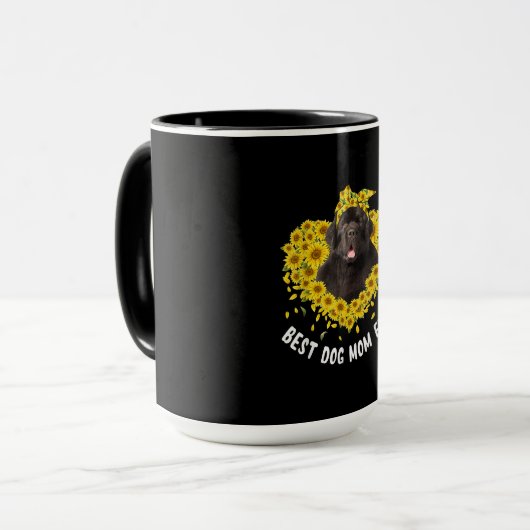 ニューファンドランドのママ愛好家 |ひまわり犬のプレゼント マグカップ (正面左)