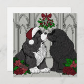 ニューファンドランドのヤドリギの下で会おう シーズンカード (正面/裏面)