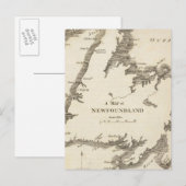 ニューファンドランドの地図 ポストカード (正面/裏面)