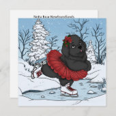 ニューファンドランドの子犬のスケート場 シーズンカード (正面/裏面)