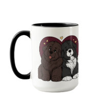 ニューファンドランドの子犬のハグ